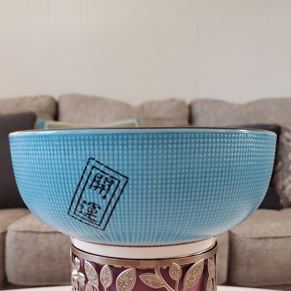 🚫SOLD🚫Lucky Cat Japanese Bowl Rare Blue by QiZhen - Picture 3 of 5